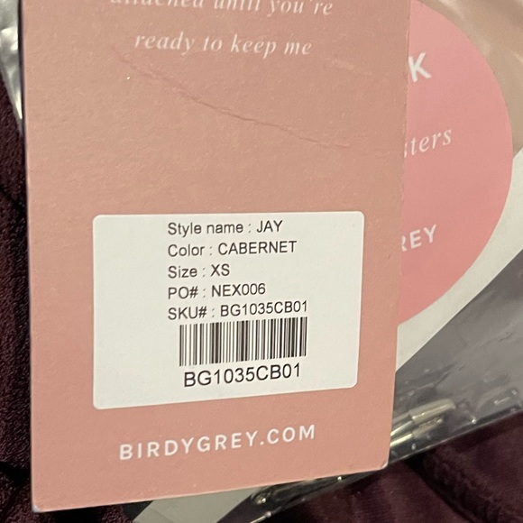 NWT Birdy Grey Dress JAY DRESS CREPE CABERNET Size XS Formal Wedding Bridesmaid - Picture 7 of 9